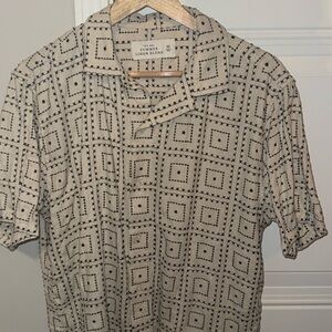 Abercrombie Summer Linen Blend Button up short sleeve shirt